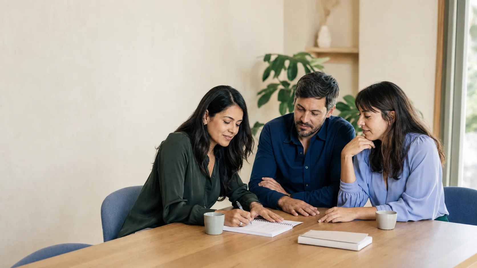 Equipo interdisciplinario coordinando un plan de acompañamiento
